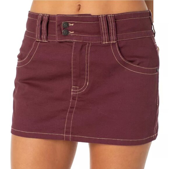 Celebrity Pink - Contrast-Stitch Mini Skirt - Picture 2 of 6